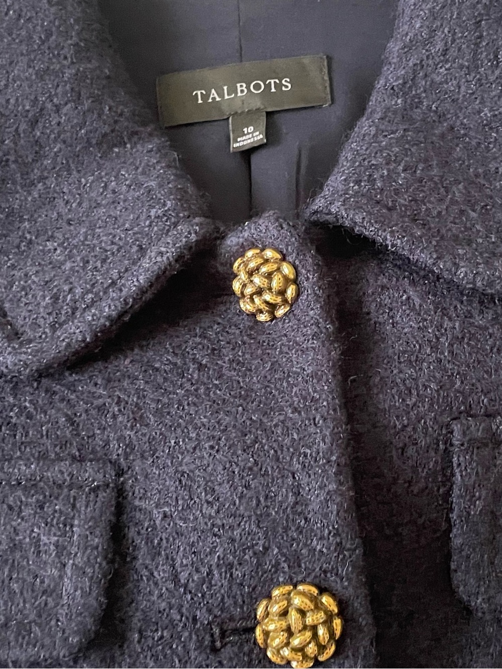 EUC TALBOTS BERKSHIRE WOOL BLEND CROP JACKET SZ 10 - Picture 7 of 8